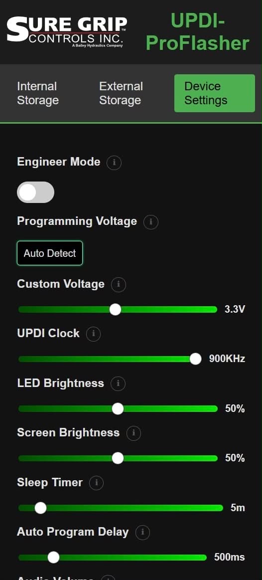 Settings Page 1