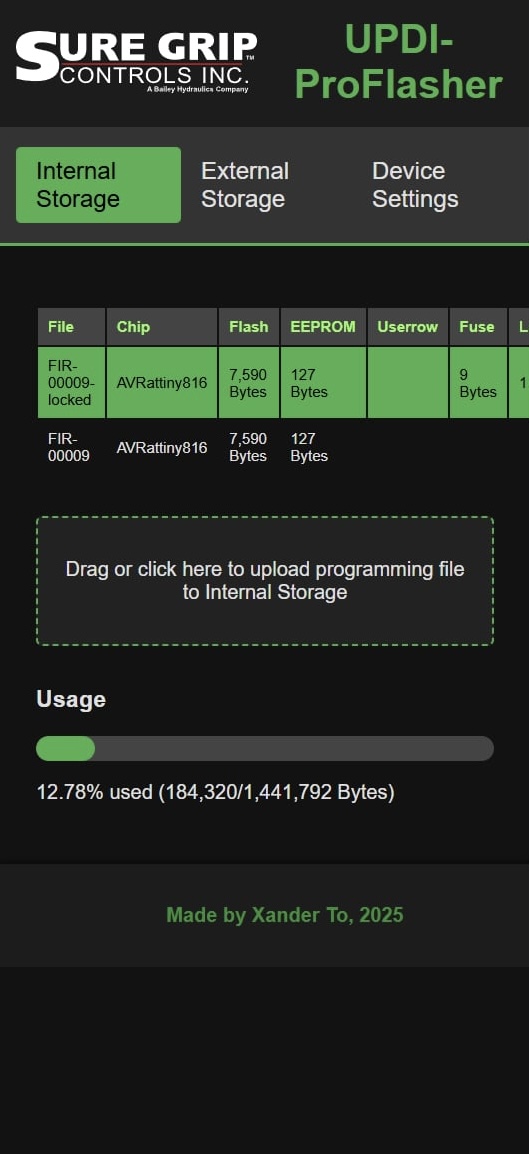 Upload Firmware Page